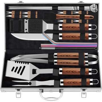 Heavy Duty 25pc Grill Tool Set with Case