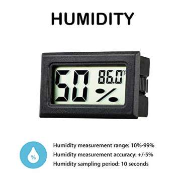 Rojuna Mini Thermometer Hygrometer - Accurate Indoor Humidity Meters (5 Pack)
