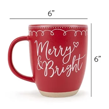 Elanze Designs Merry Raw Clay Bottom Red Coffee Mug