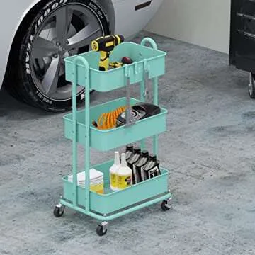 Utility Rolling Cart Sturdy Storage Solution
