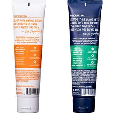 Dr. Squatch Whitening Toothpaste Natural Kit - Day & Night