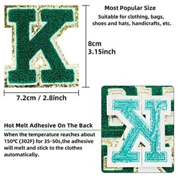 Jongdari Iron on Letters for Clothing, 8 Pcs Chenille Letter Patches Varsity Letter Patches Iron on,...