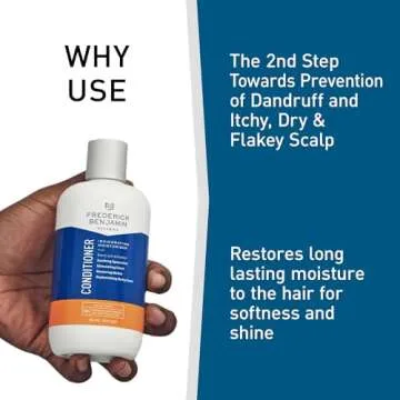 Frederick Benjamin Invigorating Conditioner, Paraben & Sulfate Free Mint Conditioner for Men with Dry Scalp, Natural Powerful Anti Dandruff Moisturizer for Curly Hair, 12oz