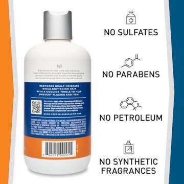 Frederick Benjamin Invigorating Conditioner, Paraben & Sulfate Free Mint Conditioner for Men with Dry Scalp, Natural Powerful Anti Dandruff Moisturizer for Curly Hair, 12oz