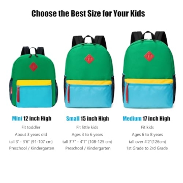 HawLander Kids Lightweight Backpack 17" Green for School
