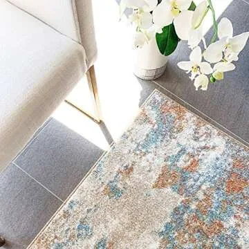 Maples Rugs Southwestern Stone Distressed Abstract Kitchen Rugs Non Skid Washable Accent Area Floor Mat [Made in USA], 2'6 x 3'10, Multi