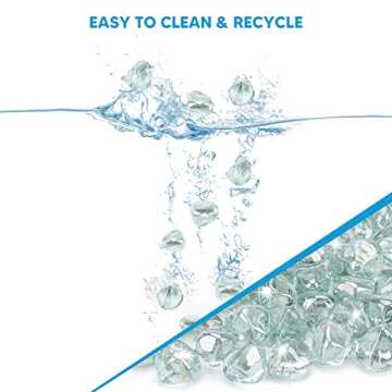 Mr. Fireglass 10 Pounds Blended Fire Glass Diamonds for Fireplace Fire Pit & Lanscaping - 1 inch Cry...