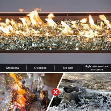 Mr. Fireglass 10 Pounds Blended Fire Glass Diamonds for Fireplace Fire Pit & Lanscaping - 1 inch Crystal Ice Fire Rocks