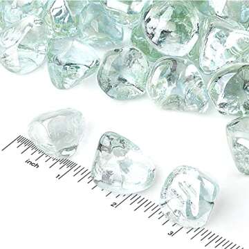 Mr. Fireglass 10 Pounds Blended Fire Glass Diamonds for Fireplace Fire Pit & Lanscaping - 1 inch Crystal Ice Fire Rocks