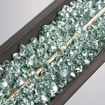 Mr. Fireglass 10 Pounds Blended Fire Glass Diamonds for Fireplace Fire Pit & Lanscaping - 1 inch Crystal Ice Fire Rocks