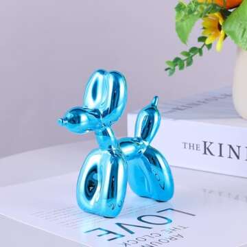 XIAOMAGG Balloon Dog Statue Modern Home Decor Collectible Figurines Art Funky Statues for Coffee Tab...