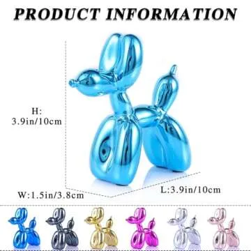 XIAOMAGG Balloon Dog Statue Modern Home Decor Collectible Figurines Art Funky Statues for Coffee Table Decorations Trendy Color Schemes Room Aesthetic Sculpture Dog (3.9 * 3.9 * 1.5inch, Sky Blue)