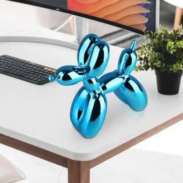 XIAOMAGG Balloon Dog Statue Modern Home Decor Collectible Figurines Art Funky Statues for Coffee Table Decorations Trendy Color Schemes Room Aesthetic Sculpture Dog (3.9 * 3.9 * 1.5inch, Sky Blue)
