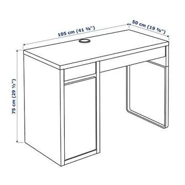 Ikea MICKE Desk105x50 cm (41 3/8x19 5/8 ") (White)