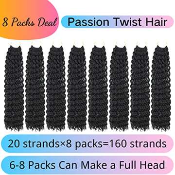 Long Passion Twist Hair 24 Inch Water Wave Crochet Hair for Black Women Passion Twist Crochet Hair f...