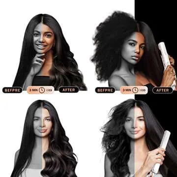 Keragard Titanium Digital Hair Straightener 1.25 inch Flat Iron,Professional Negative Ion Flat Iron with 22 Adjustable Temp,2-in-1 Hair Straightener Flat Iron for All Hair Types