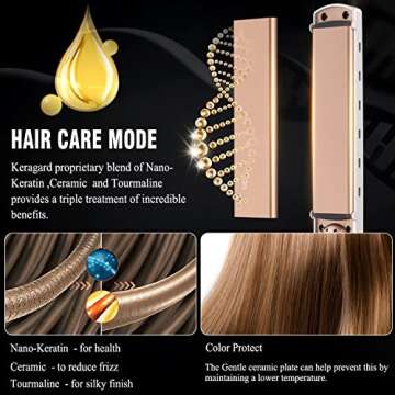 Keragard Titanium Digital Hair Straightener 1.25 inch Flat Iron,Professional Negative Ion Flat Iron with 22 Adjustable Temp,2-in-1 Hair Straightener Flat Iron for All Hair Types