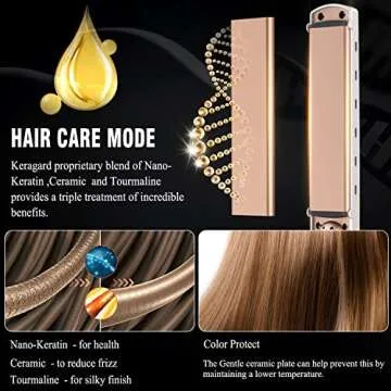 Keragard Titanium Digital Hair Straightener 1.25 inch Flat Iron,Professional Negative Ion Flat Iron with 22 Adjustable Temp,2-in-1 Hair Straightener Flat Iron for All Hair Types