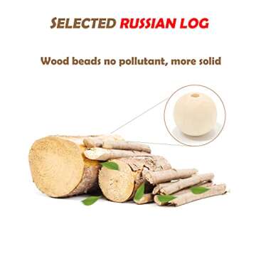 Panba Wood Bead Garland Farmhouse Beads with Tassel Boho Wall Decor Prayer Beads Handmade Rustic Hom...