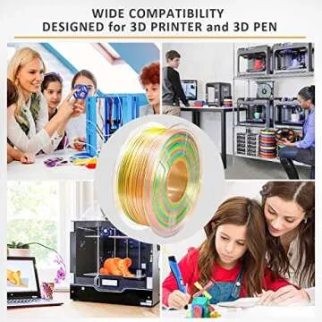 3D Printer Filament Rainbow Silk PLA, SUNLU Multicolor PLA Filament 1.75mm Dimensional Accuracy +/- 0.02 mm, Neatly Wound Rainbow Color Change 3D Printing Filament for Most FDM 3D Printers, Rainbow 01