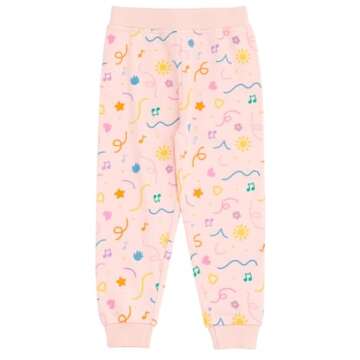 Ms. Rachel Toddler Girls Fleece Crossover Sweatshirt and Jogger Pants Outfit Set Baby Pink 3T