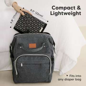 Portable Diaper Changing Pad - Waterproof Foldable Baby Changing Mat - Travel Diaper Change Mat - Li...