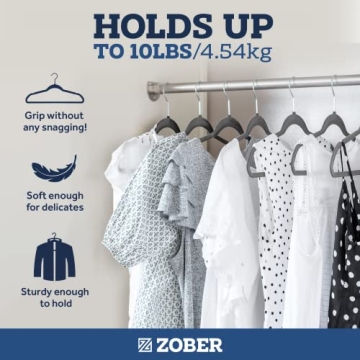 Zober Velvet Hangers 50 Pack - Heavy Duty & Non-Slip