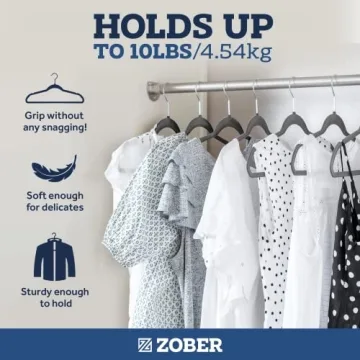 Zober Velvet Hangers 50 Pack - Heavy Duty & Non-Slip
