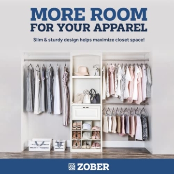 Zober Velvet Hangers 50 Pack - Heavy Duty & Non-Slip