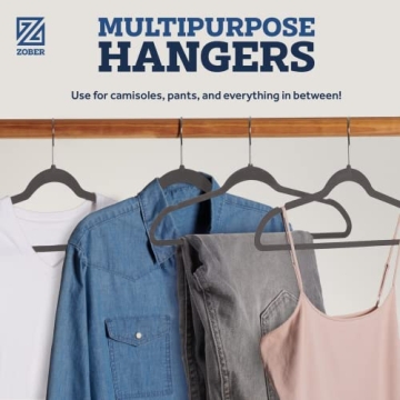 Zober Velvet Hangers 50 Pack - Heavy Duty & Non-Slip