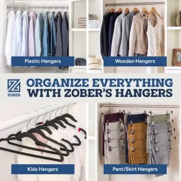 Zober Velvet Hangers 50 Pack - Heavy Duty & Non-Slip