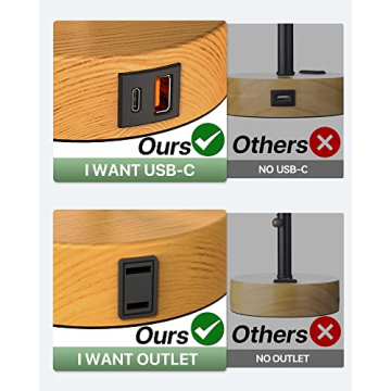 Stylish Bedside Lamp with USB Charging and Dimming