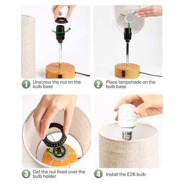 Stylish Bedside Lamp with USB Charging and Dimming