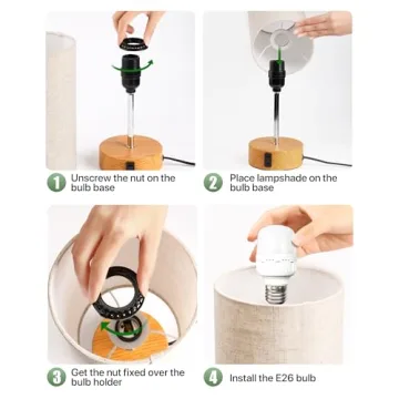 Stylish Bedside Lamp with USB Charging and Dimming