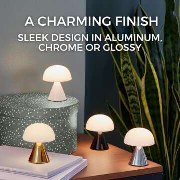 Lexon Mina Small Mushroom Lamp - Rechargeable & Stylish
