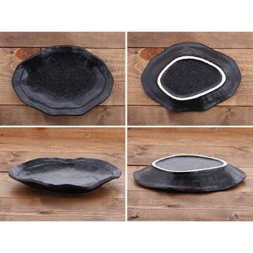Zen Table Japan Asymmetrical Plate Set of 2 - Tenmoku