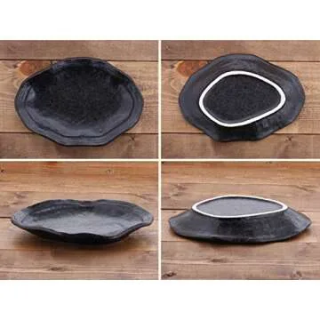 Zen Table Japan Asymmetrical Plate Set of 2 - Tenmoku