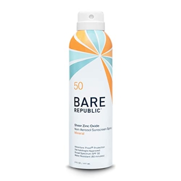 Bare Republic SPF 50 Mineral Sunscreen Spray, Sheer & Clean