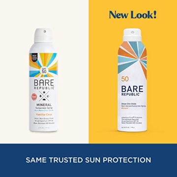 Bare Republic SPF 50 Mineral Sunscreen Spray, Sheer & Clean