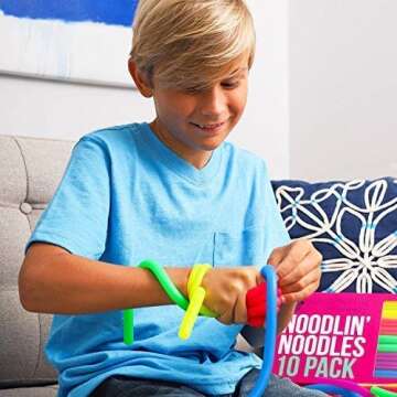 Purple Ladybug 10 Stretchy String Sensory Toys for Anxiety & Stress Relief, BPA & Phthalate Free! Fun Fidget Toys for Kids, Cool Toddler Travel Toys and Office & Desk Toys! Great as Gift for Children!