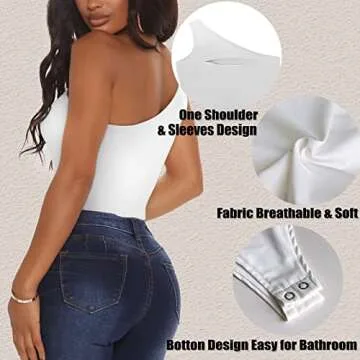 Stylish KINOMOTO One Shoulder Bodysuit for Women