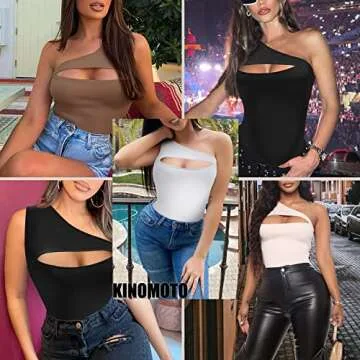 Stylish KINOMOTO One Shoulder Bodysuit for Women