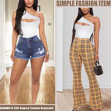 Stylish KINOMOTO One Shoulder Bodysuit for Women