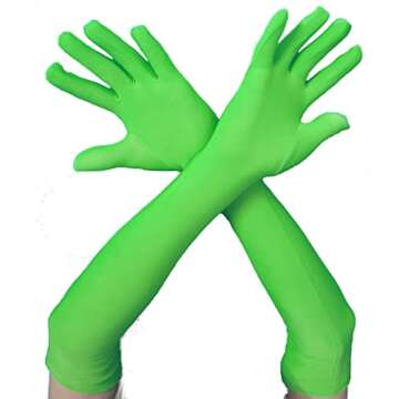 JOMOCARE Chromakey Gloves Green Chroma Key Glove Invisible Effects Background Chroma Keying Green Gloves for Green Screen Photography Photo Video(Tight, Green x2Pairs)