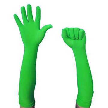JOMOCARE Chromakey Gloves Green Chroma Key Glove Invisible Effects Background Chroma Keying Green Gloves for Green Screen Photography Photo Video(Tight, Green x2Pairs)