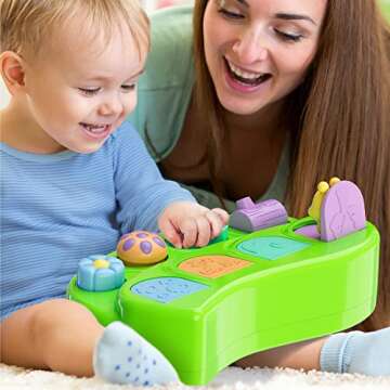 Pop Up Cause and Effect Toy - Toys for 9 Month Old +, Baby, Early Developmental Toddler & Kids Gift ...