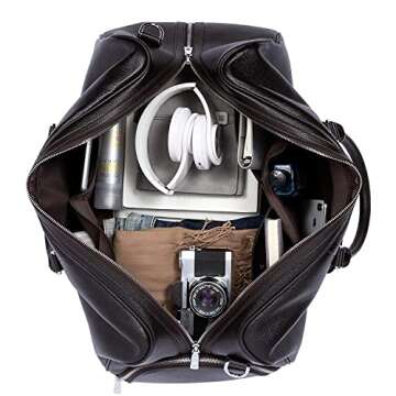 BOSTANTEN Genuine Leather Travel Weekender Overnight Duffel Bag Gym Sports Luggage Bags For Men