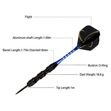 WINSDART ADKX Steel Tip Darts 12 Pack Set with Nonslip Iron Barrel and Extras