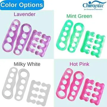 Chiroplax Toe Separators Stretchers Silicone Gel Spreader Spacer for Bunion Bunionette Relief Hammer Overlapping Toe Straightener Corrector (2 Pairs w/Pouch - Lavender)