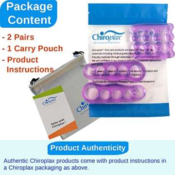 Chiroplax Toe Separators Stretchers Silicone Gel Spreader Spacer for Bunion Bunionette Relief Hammer Overlapping Toe Straightener Corrector (2 Pairs w/Pouch - Lavender)